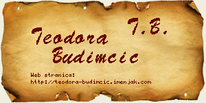 Teodora Budimčić vizit kartica